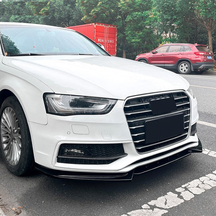 Car Craft Compatible With Audi A4 S4 B8.5 2013-2016 S Line Front Bumper Lip Skirt Splitter Spoiler Zst-1007 Glossy Black