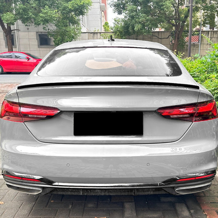 Car Craft Compatible With Audi A5 F5 Sportback Four-door 2017-2024 Rear Trunk Boot Roof Wing Lip Spoiler Splitter Skirts Sportsback Style Zst-889 Glossy Black