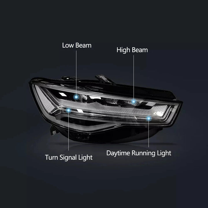 Car Craft Compatible With Audi A6 C7 2011-2015 Car Front Upgraded Head Light Lamp Xenon Headlight Retrofit Upgrade Modified Led Drl Hid Matrix Style