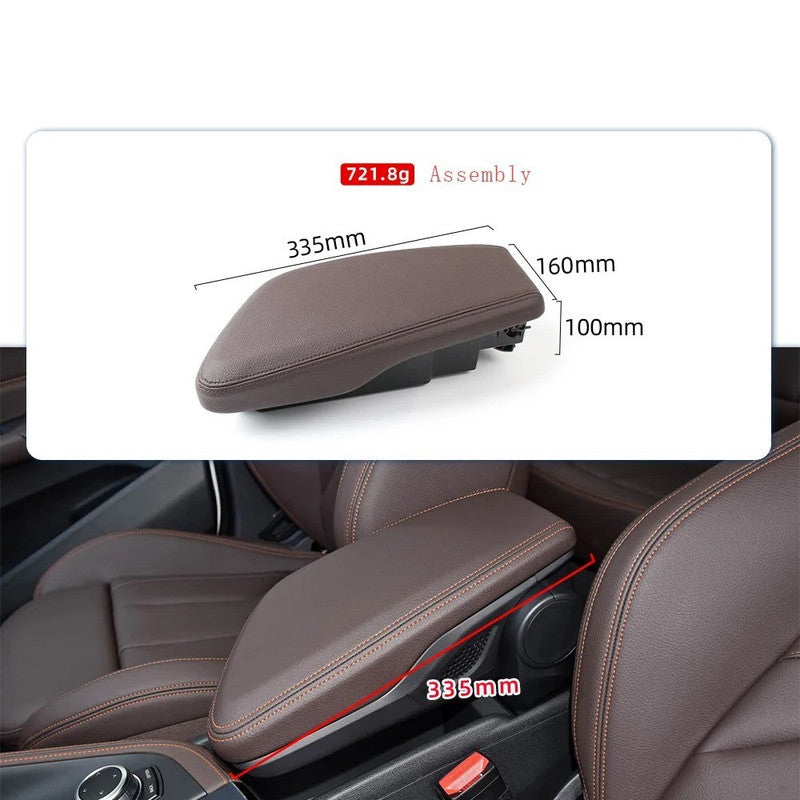 Car Craft Compatible With Bmw X1 F48 F49 2016-2024 Car Central Control Armrest Box Storage Box Assembly 51169359963 Brown For LHD Car USA CC-8979