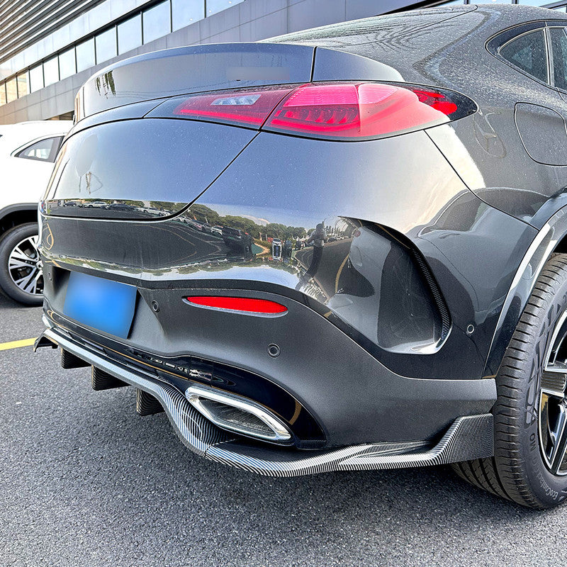 Car Craft Compatible With Mercedes Benz Glc Coupe W254 C254 2024+ Amg Rear Bumper After Lip Diffuser Lip Skirst Splitter Flag Canard Carbon Fiber Look Zst-810 Cf - CAR CRAFT INDIA