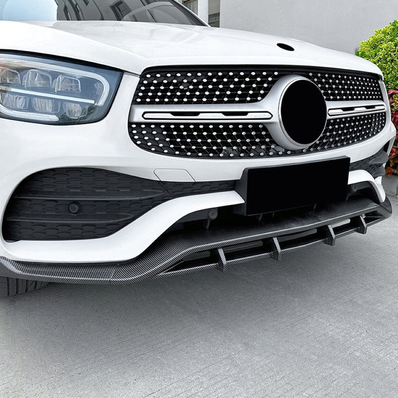 Car Craft Compatible With Mercedes Benz Glc W253 X253 C253 Lci 2020-2022 Amg Front Bumper Lip Splitter Diffuser Skirst Flag Canard Carbon Fiber Look Zst-452 Cf