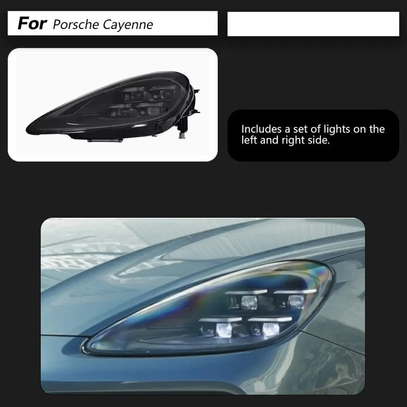 Car Craft Compatible With Porsche Cayenne 2019-2023 Car Front Upgraded Head Light Lamp Xenon Headlight Retrofit Upgrade Matrix Modified Led Drl Hid