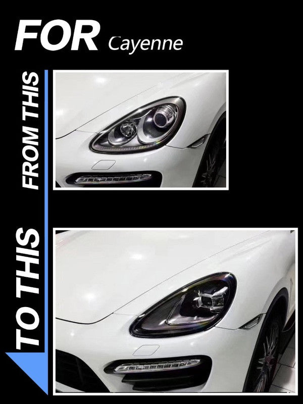 Car Craft Compatible With Porsche Cayenne 2015-2018 Car Front Upgraded Head Light Lamp Xenon Headlight Retrofit Upgrade Matrix Modified Led Drl Hid A