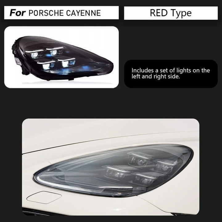Car Craft Compatible With Porsche Cayenne 2011-2014 Car Front Upgraded Head Light Lamp Xenon Headlight Retrofit Upgrade Matrix Modified Led Drl Hid B