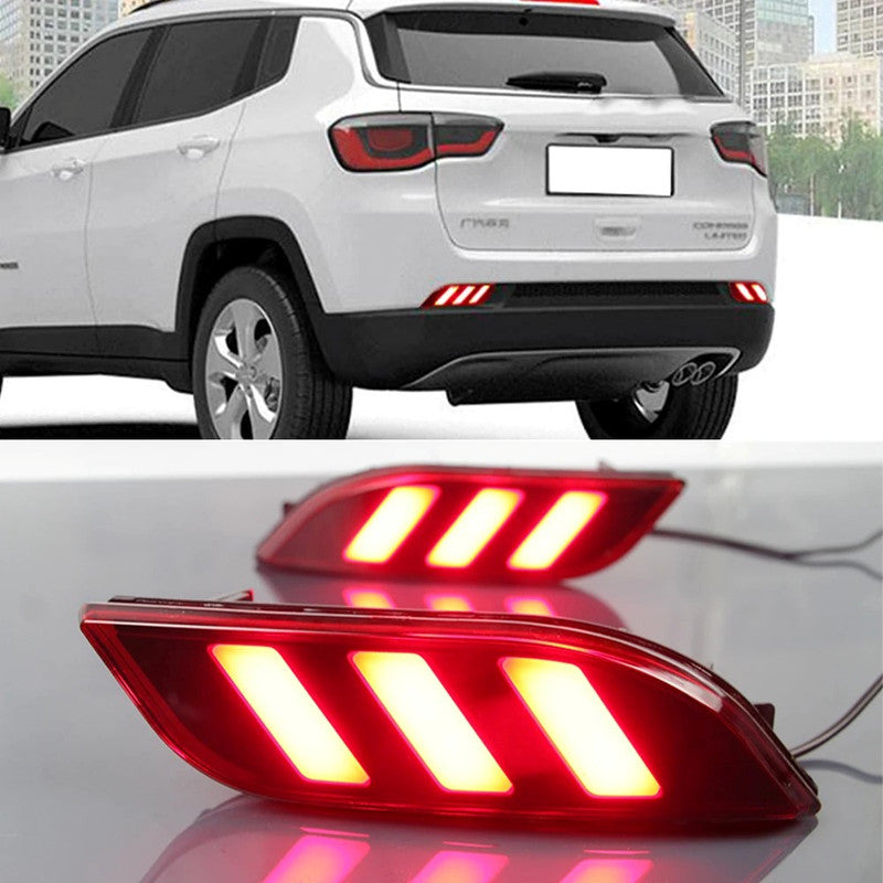 Car Craft Compatible With Jeep Compass 2017-2022 Rear Bumper Fog Light Lamp Led Reflector Cover 55112674aa 55112675aa Led A