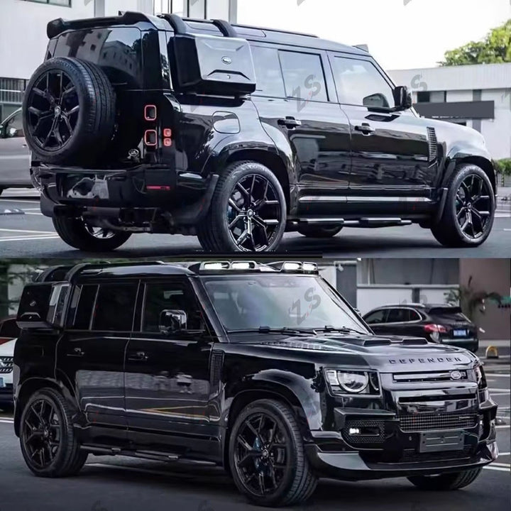 Car Craft Compatible With Range Land Rover Defender 90 110 130 L663 Lr129997 2020+ Facelift Convert Upgrade Bodykit Wheel Cover Skirts Splitter Exhaust Tips Spoiler Lip 007 Bodykit Black Edition - CAR CRAFT INDIA