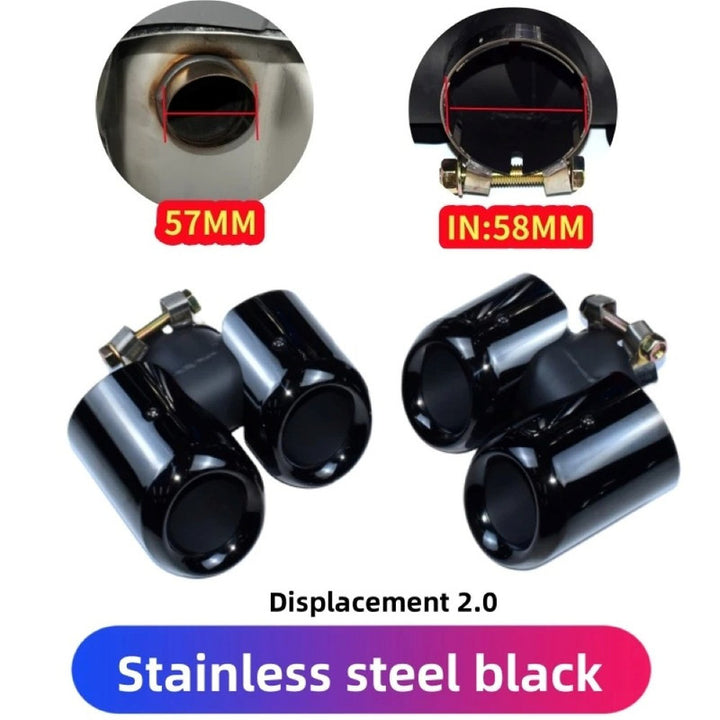 Car Craft Compatible With Range Land Rover Defender 90 110 130 L663 Lr129997 2020+ Car Exhaust Tip Tailpipe Stainless Steel Square Muffler Tip Nozzle Silensor 2.0 Round Black - CAR CRAFT INDIA
