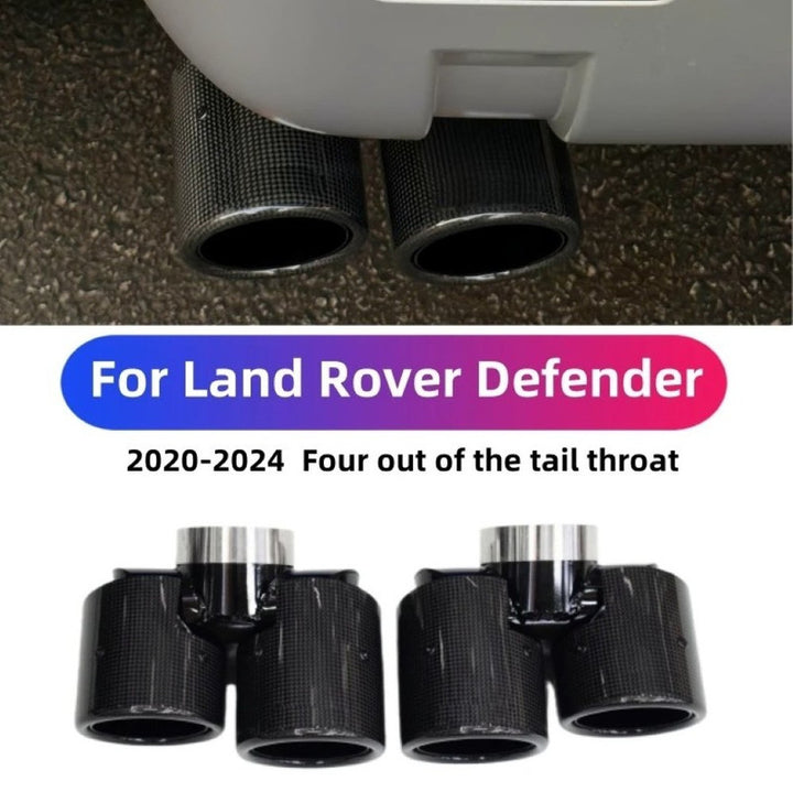 Car Craft Compatible With Range Land Rover Defender 90 110 130 L663 Lr129997 2020+ Car Exhaust Tip Tailpipe Stainless Steel Square Muffler Tip Nozzle Silensor 2.0 Round Carbon Fiber - CAR CRAFT INDIA