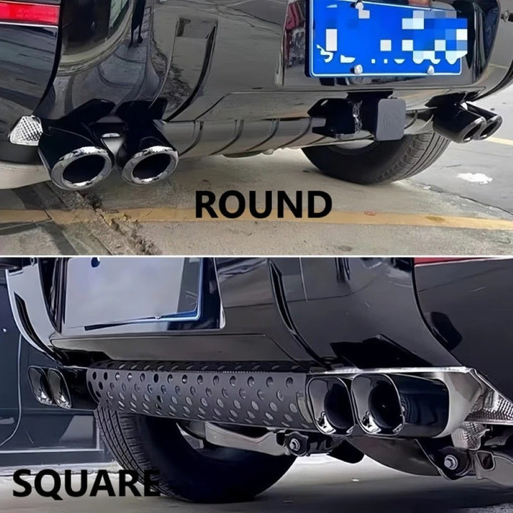 Car Craft Compatible With Range Land Rover Defender 90 110 130 L663 Lr129997 2020+ Car Exhaust Tip Tailpipe Stainless Steel Square Muffler Tip Nozzle Silensor 2.0 Round Chrome Silver - CAR CRAFT INDIA