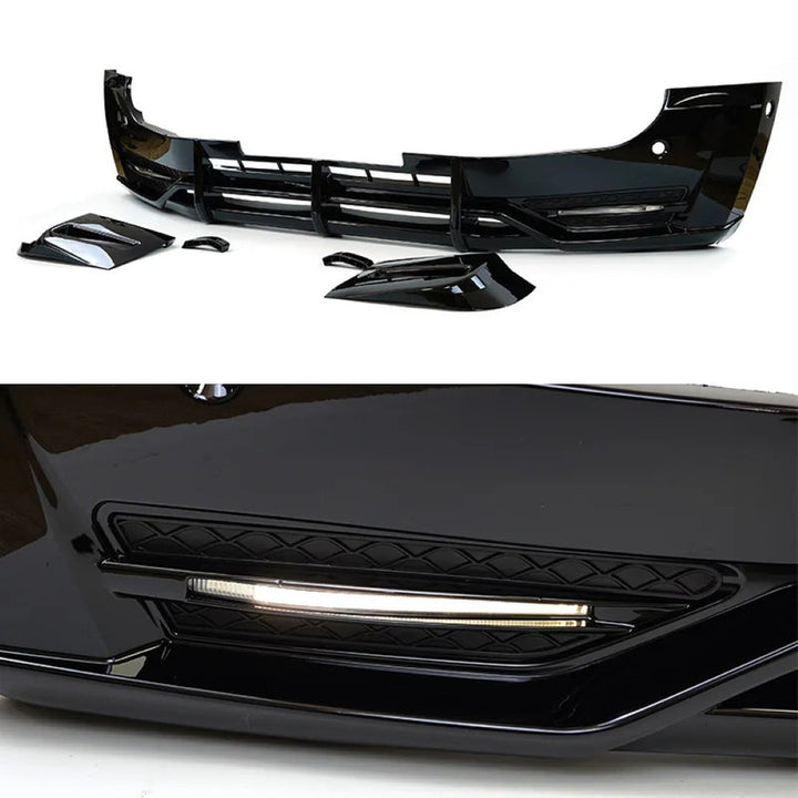 Car Craft Compatible With Range Land Rover Defender 90/110 L663 Lr129997 2020+ Front Bumper Lip Splitter Skirts Splitter 2 Led - CAR CRAFT INDIA
