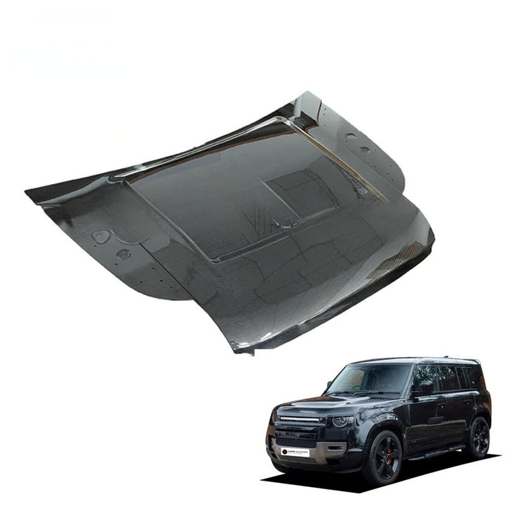 Car Craft Compatible With Range Land Rover Defender 90 110 130 L663 Lr129997 2020+ Front Hood Bonnet Carbon Fiber - CAR CRAFT INDIA