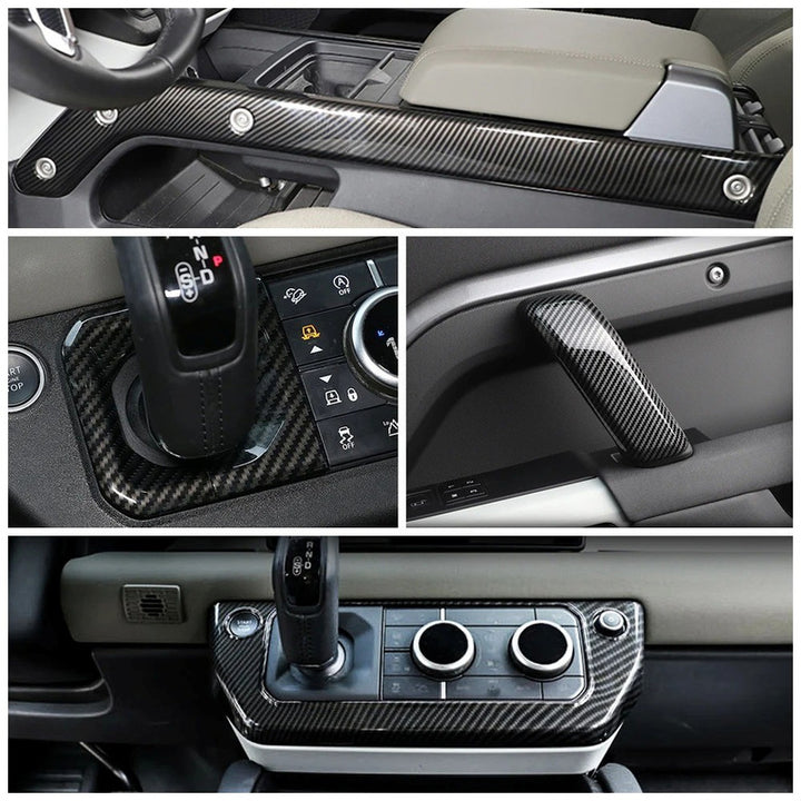 Car Craft Compatible With Range Land Rover Defender 90 110 L663 Lr129997 2020+ Car Interior Trim Set Center Console Aremest Panel Side Trim Strips Steering Cover Piano Black - CAR CRAFT INDIA