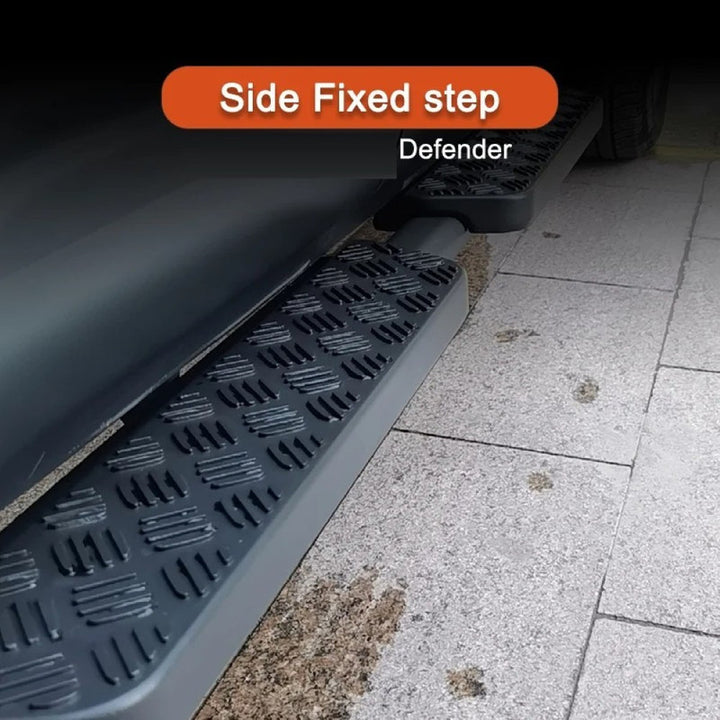 Car Craft Compatible With Range Land Rover Defender 90 L663 Lr129997 2020+ Non-slip Fixed Side Step Running Board Cheaquer Plate Style 4 Door - CAR CRAFT INDIA
