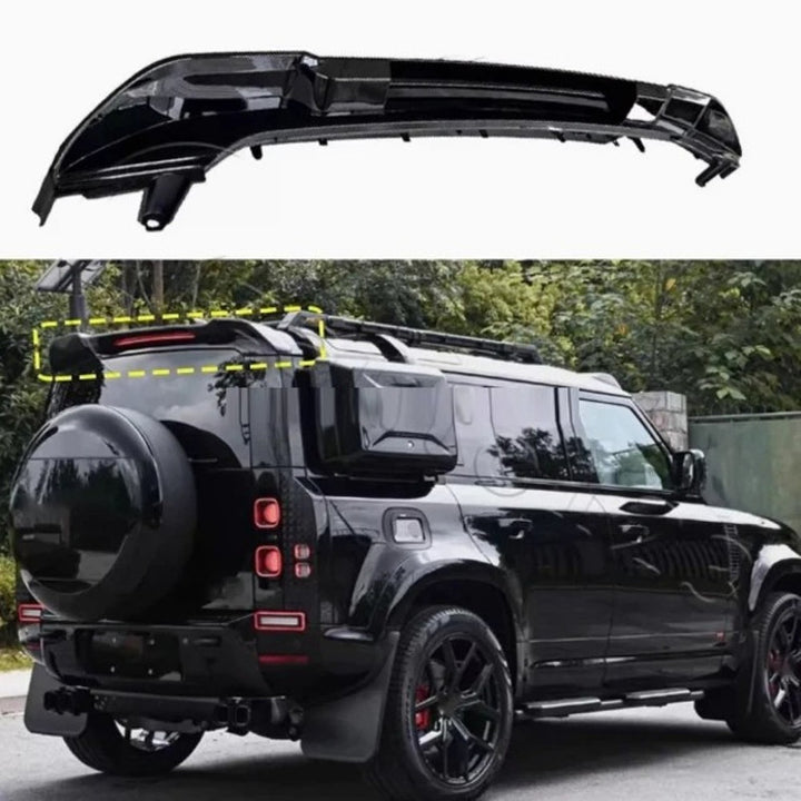 Car Craft Compatible With Range Land Rover Defender 90/110 L663 Lr129997 2020+ Rear Roof Top Wing Lip Spoiler Splitter Skirt Boot Glossy Black B Clip On - CAR CRAFT INDIA