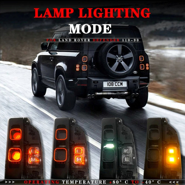 Car Craft Compatible With Range Land Rover Defender 90 110 L663 Lr129997 2020+ Car Rear Upgraded Tail Light Lamp Xenon Taillight Retrofit Upgrade Modified Led Drl Hid Black - CAR CRAFT INDIA