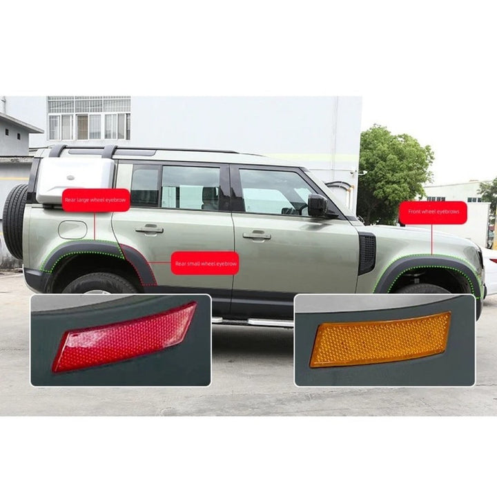 Car Craft Compatible With Range Land Rover Defender 110 L663 Lr129997 2020+ Wide Style Body Kit Upgrade Wheel Arches Extension Trims 4 Door 110 With Led - CAR CRAFT INDIA