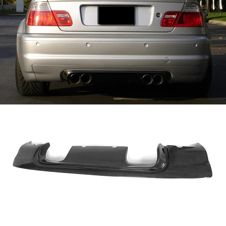 Car Craft Compatible With Bmw 3 Series E46 1998-2004 Rear M3 M Sport Bumper Lip Diffuser Skirts Real Carbon Fiber CC-8552
