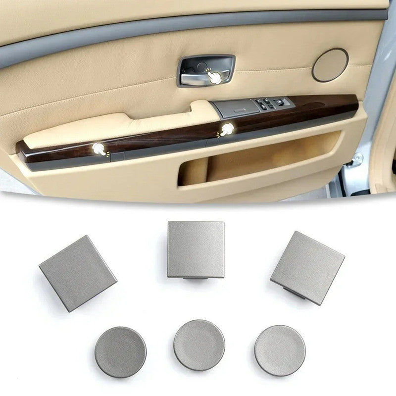 Car Craft Compatible With Bmw 7 Series E65 E66 745i 2002-2008 Auto Front Inner Door Flap Covers Auto Door Screw Panel Cover Plug 51417149974 Silver Round CC-9011