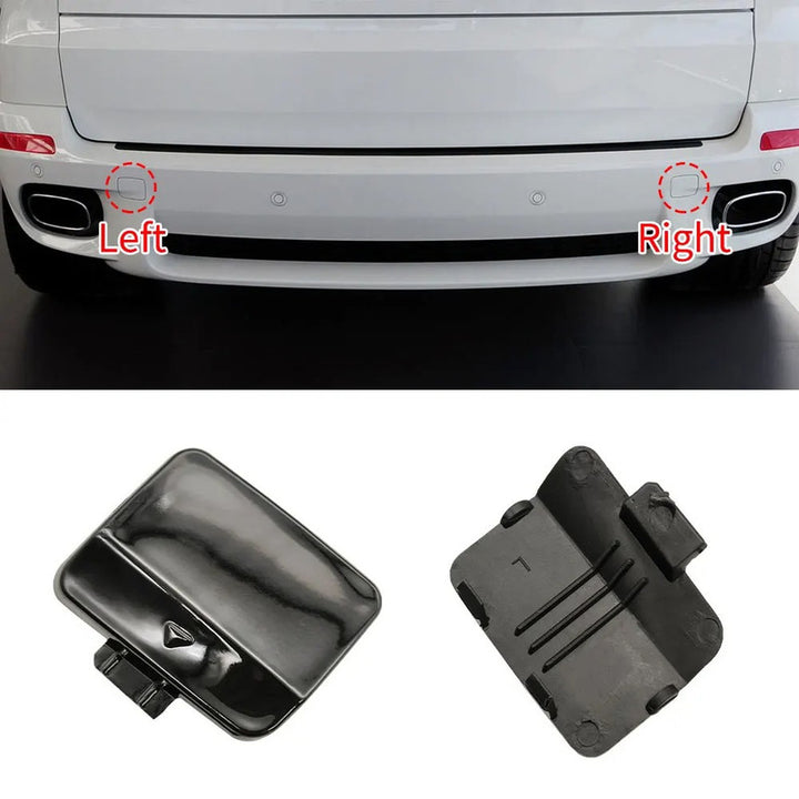 Car Craft Compatible With Bmw X5 E70 Lci 2011-2014 Rear Bumper Tow Hook Towing Tochan Trailer Cover 51127271815 Unpainted Left - CAR CRAFT INDIA
