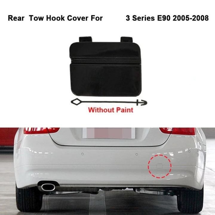 Car Craft Compatible With Bmw 3 Series E90 Lci 2009-2012 Rear Bumper Tow Hook Towing Tochan Trailer Cover 51127202673 Unpainted - CAR CRAFT INDIA