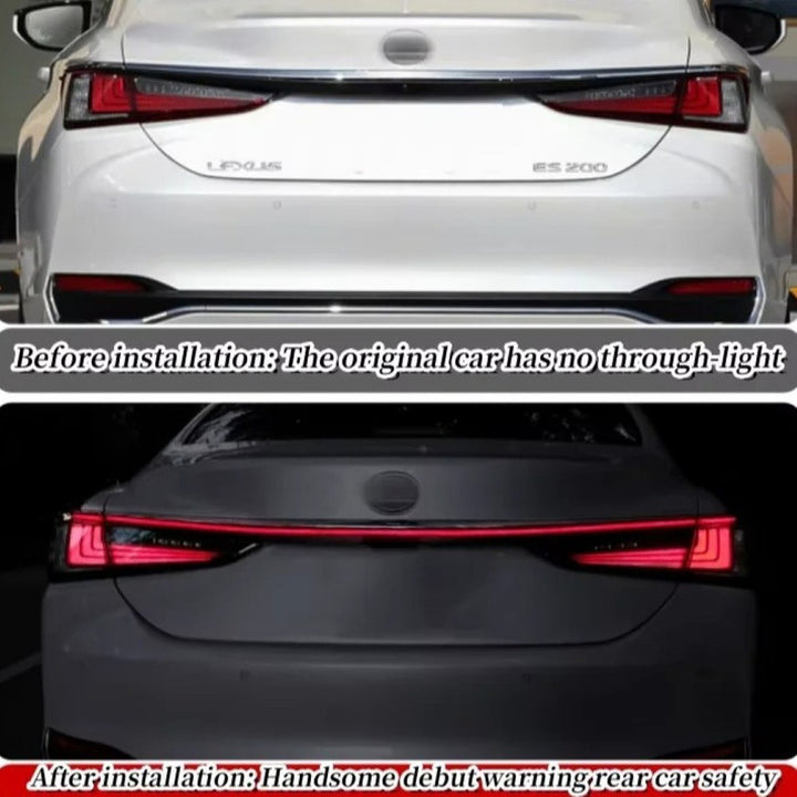 Car Craft Compatible With Lexus Es 200 250 300 2018-2024 Car Led Cross Signal Reversing Parking Lights Rear Upgraded Tail Light Lamp Xenon Taillight Retrofit Upgrade Modified Led Drl Hid Centre Bar - CAR CRAFT INDIA