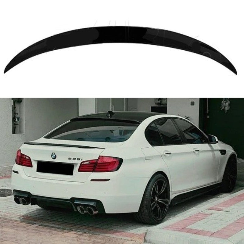 Car Craft Compatible With Bmw 5 Series F10 2010-2017 Rear Trunk Wing Boot Spoiler Lip Splitter Skirt P Style Gloosy Black CC-8592 - CAR CRAFT INDIA