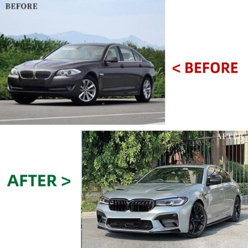 Car Craft Compatible With Bmw 5 Series F10 F18 2010-2017 To 2021+ G30 G38 F90 Lci M5 M Sports Cs Upgrade Facelift Conversion Cs Hood Fender Bodykit Bumper Headlight Taillight With Trunl 1:1