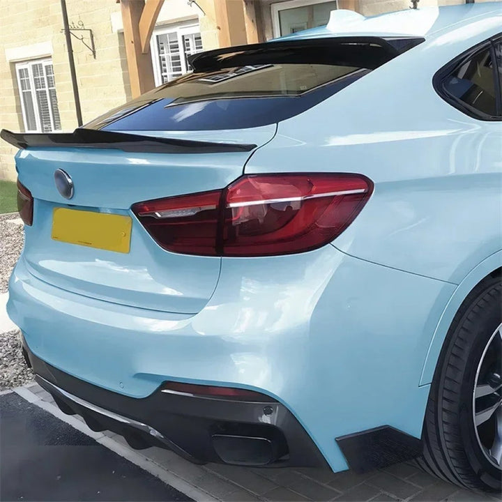 Car Craft Compatible With Bmw X6 F16 2014-2019 M Sport M Performance Rear Bumper Lip Skirt Splitter Diffuser Spoiler Zst-599 Gb Glossy Black