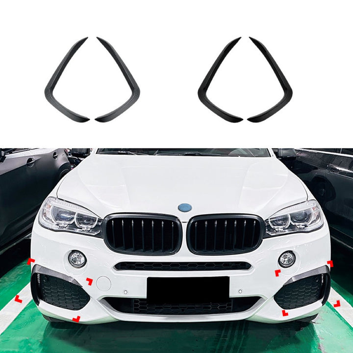 Car Craft Compatible With Bmw X5 F15 2014-2019 M Sports Bumper Fog Lamp Light Air Intake Wind Knife Trim Skirts Canard Splitters Carbon Fiber Look Zst-615 Cf