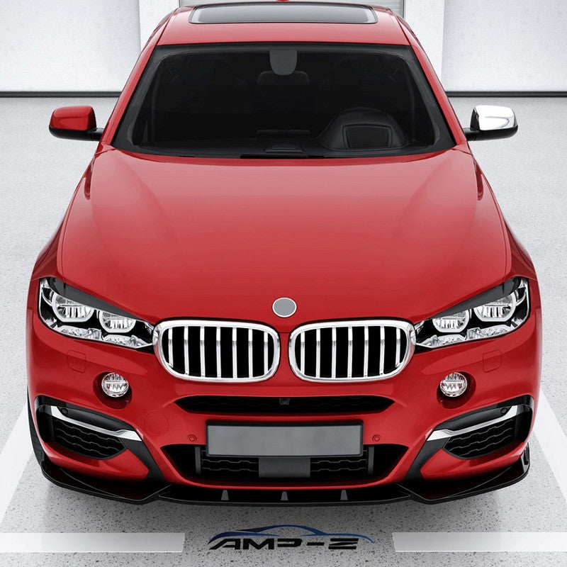 Car Craft Compatible With Bmw X6 F16 2014-2019 Front M Sports Bumper Lip Splitter Skirst Carbon Fiber Look Zst-714 Cfl