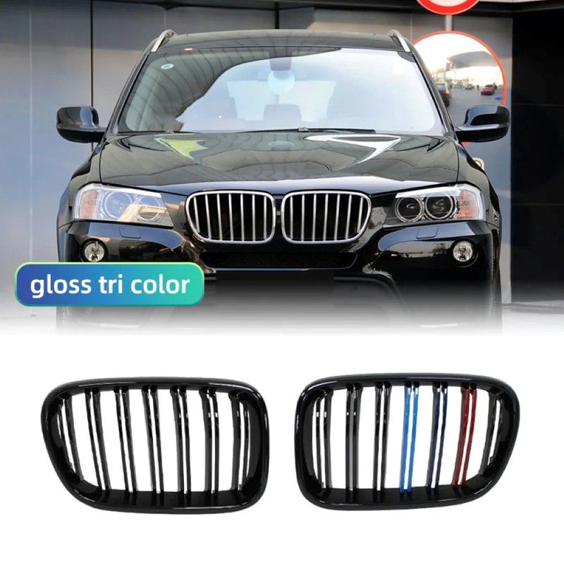 Car Craft Compatible With Bmw X3 X4 F25 F26 2010-2013 Front Bumper M Tri Colour Show Grill