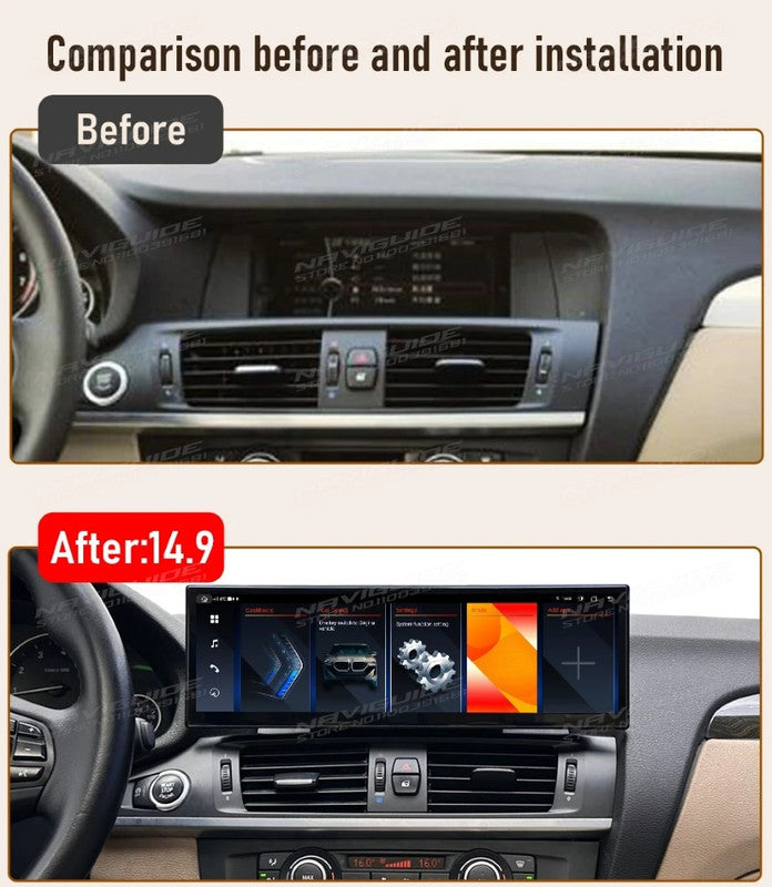 Car Craft Compatible With Bmw X3 X4 F25 F26 2010-2017 Android Multimedia Infotainment Touchscreen Dvd Player Wireless Carplay Android Auto 4gb +64gb 12.8 Inch Cic