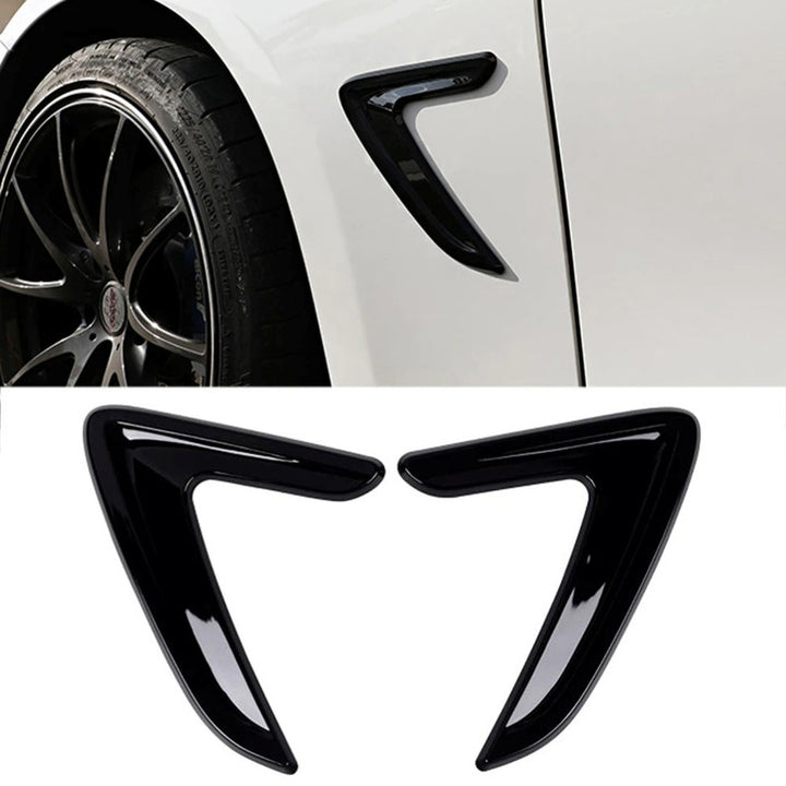 Car Craft Compatible With Bmw 3 Series F30 F80 2012-2018 Side Wing Air Flow Fender Grill Outlet Intake Vent Trim Black