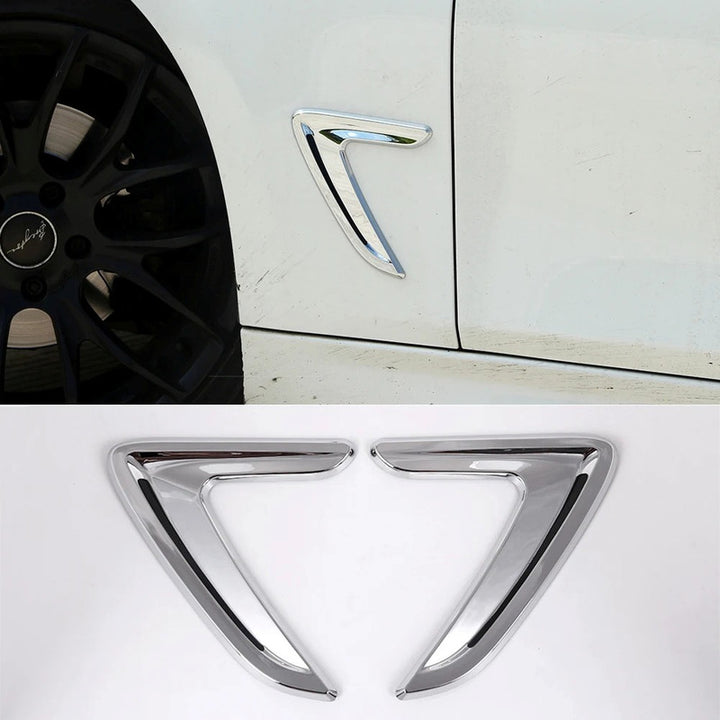 Car Craft Compatible With Bmw 3 Series F30 F80 2012-2018 Side Wing Air Flow Fender Grill Outlet Intake Vent Trim Chrome