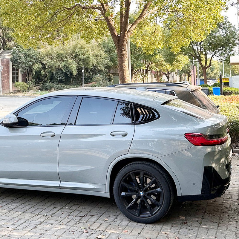 Car Craft Compatible With Bmw X4 G02 2018-2024 Rear Side Window Mirror Louver Spoiler Cover Glossy Black Zst-685 Gb