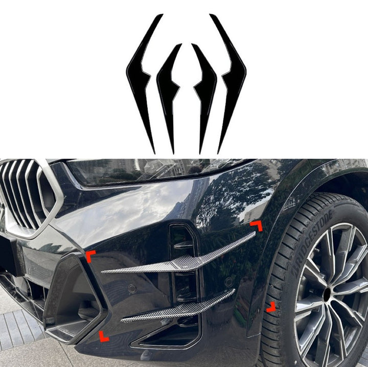 Car Craft Compatible With Bmw X6 G06 Lci 2023+ M Sport X6m Front Bumper Canard Lip Splitter Skirts Winglet Apron Spoile Air Vent Zst-1016 Glossy Black