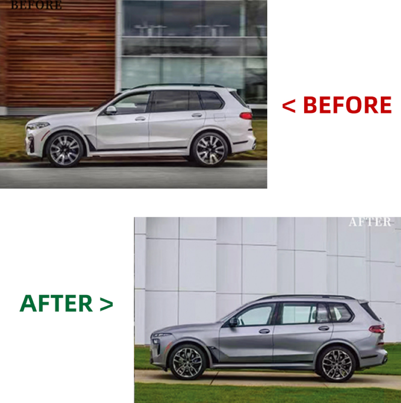 Car Craft Compatible With Bmw X7 G07 2018-2022 To X7 To X7 G07 Lci 2023+ X7m M Sports Upgrade Facelift Conversion Bodykit Bumper Headlight Taillight