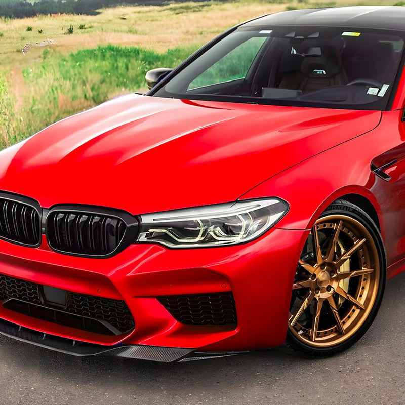 Car Craft Compatible With Bmw 5 Series G30 F90 2018-2020 Front M5 Bumper Lip Skirt Splitter Spoiler Zst-990 Cf Carbon Fiber Look