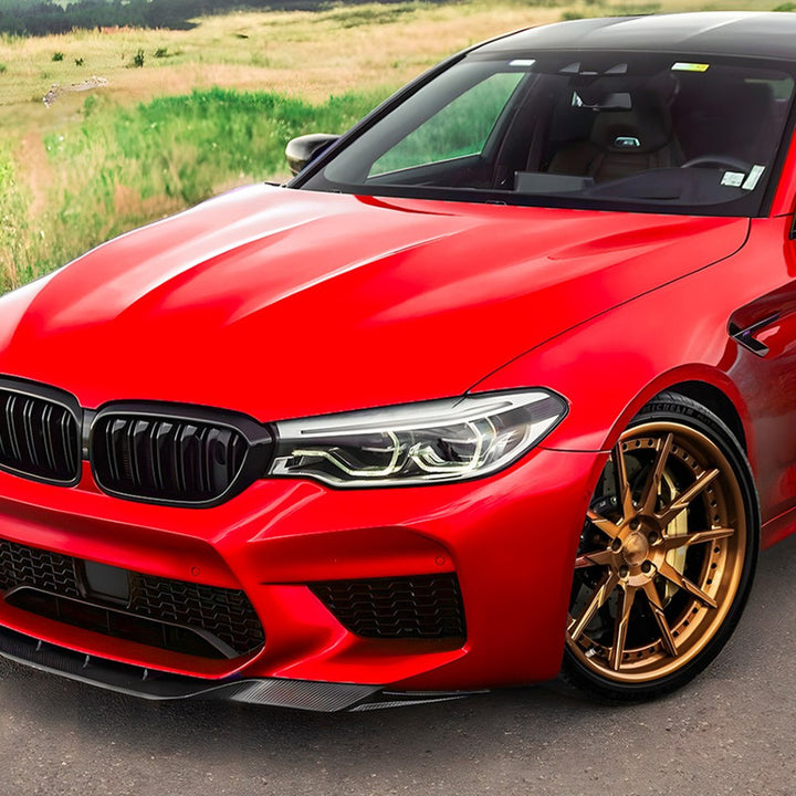 Car Craft Compatible With Bmw 5 Series G30 F90 2018-2020 Front M5 Bumper Lip Skirt Splitter Spoiler Zst-990 Cf Carbon Fiber Look