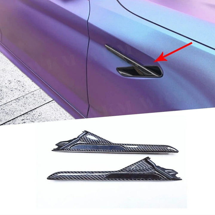 Car Craft Compatible With Bmw 5 Series G30 F90 M5 2017-2023 Side Fender Air Vent Trim Covers Real Carbon Fiber