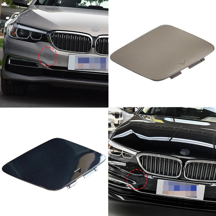 Car Craft Compatible With Bmw 5 Series G30 2017-2020 Front Bumper Tow Hook Towing Tochan Trailer Cover 51117427448 51117436418 Unpainted - CAR CRAFT INDIA