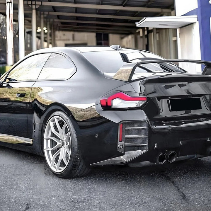 Car Craft Compatible With Bmw 2 Series M2 G87 2023+ Mp M Performance Car Rear Bumper Air Vent Side Wind Blade Spoiler Indicator Light Trim Diffuser Skirts Splitter Trim Zst-693 Carbon Fibre Look