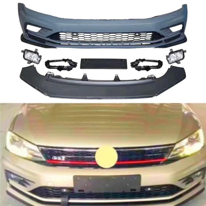 Car Craft Compatible With Vw Volkswagen Jetta Mk6 2015-2017 Upgrade Facelift Convert Gli Line Style Front Bumper Bodykit