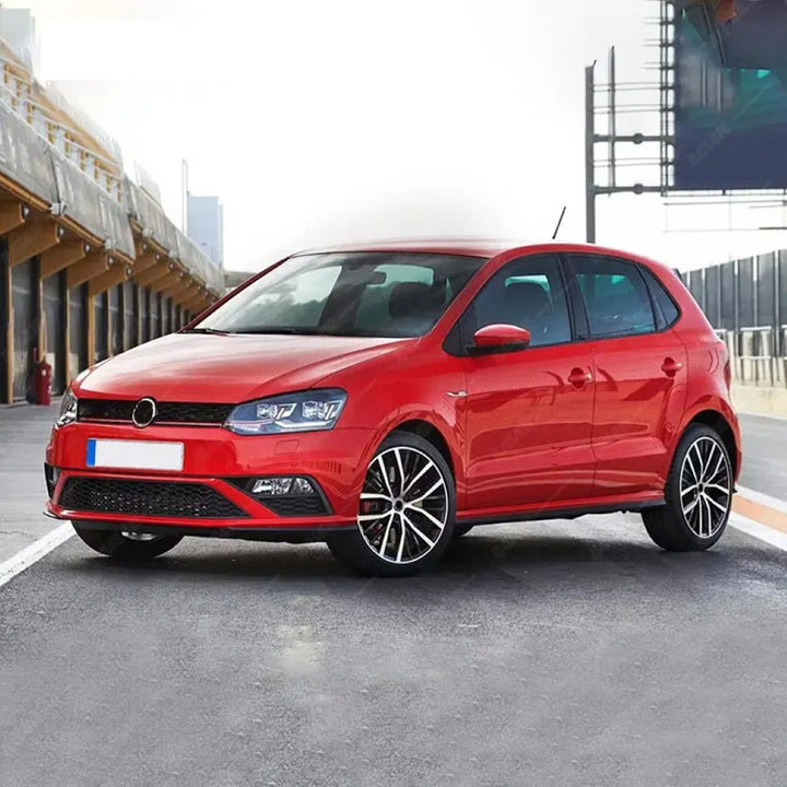 Car Craft Compatible With Vw Volkswagen Polo 2010-2024 Upgrade Facelift Convert To Gti Line Style Front Bumper Bodykit Fog Lamp Light Grill Mesh Front