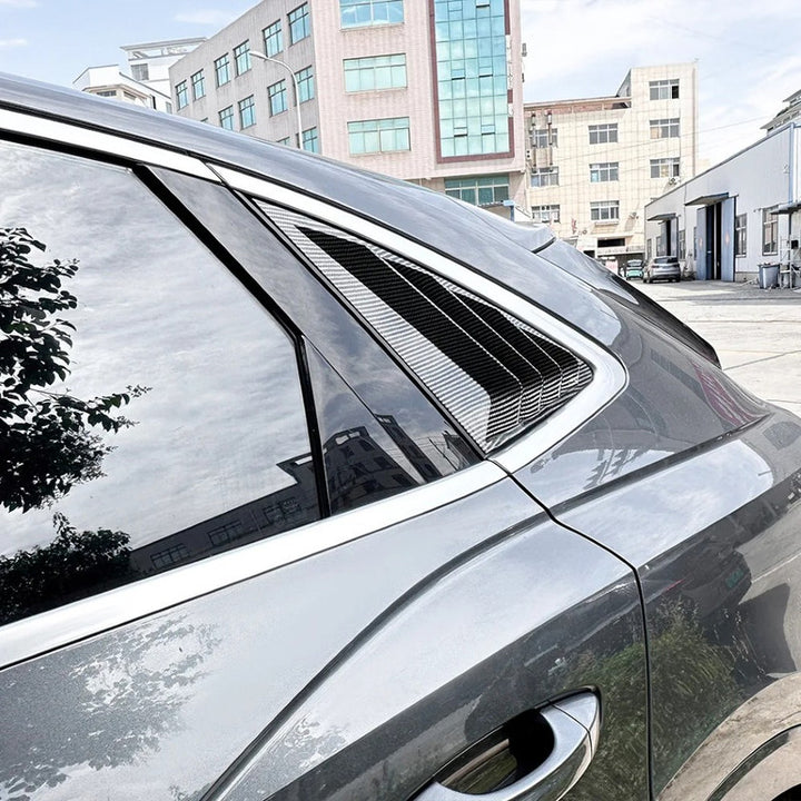 Car Craft Compatible With Audi Q3 F3 Sportback 2019-2024 Car Rear Window Louvers Sticker Rear Triangle Window Shade Spoiler Trim Accessories Zst-773 Glossy Black