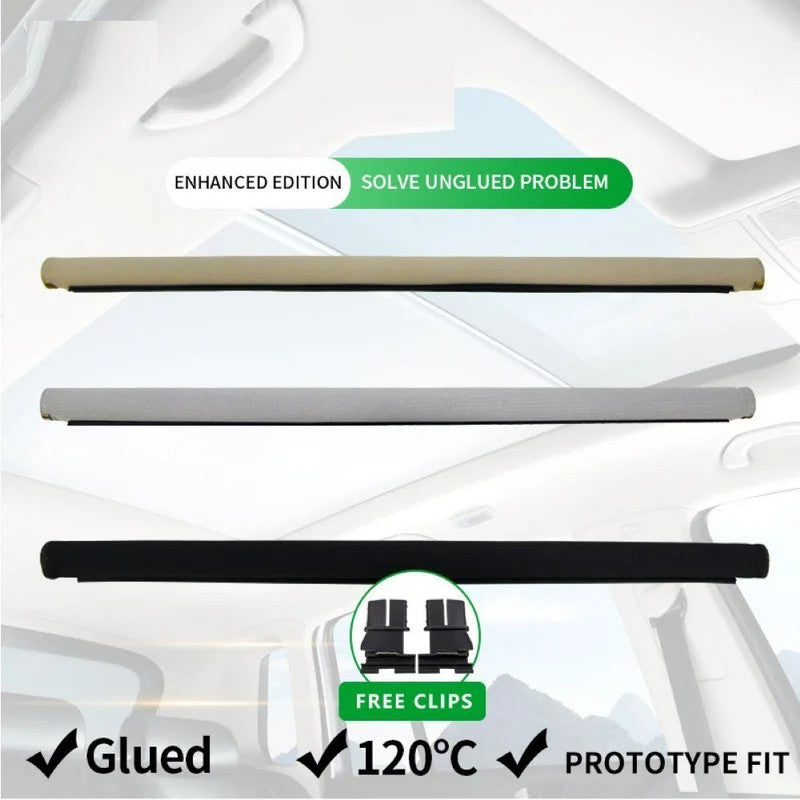 Car Craft Compatible With Audi Q7 2006-2015 Car Panoramic Sunroof Curtain Roof Roller Blinds Shade Cloth Curtain 4l0877307dt38 Jlhe012dq Black Front