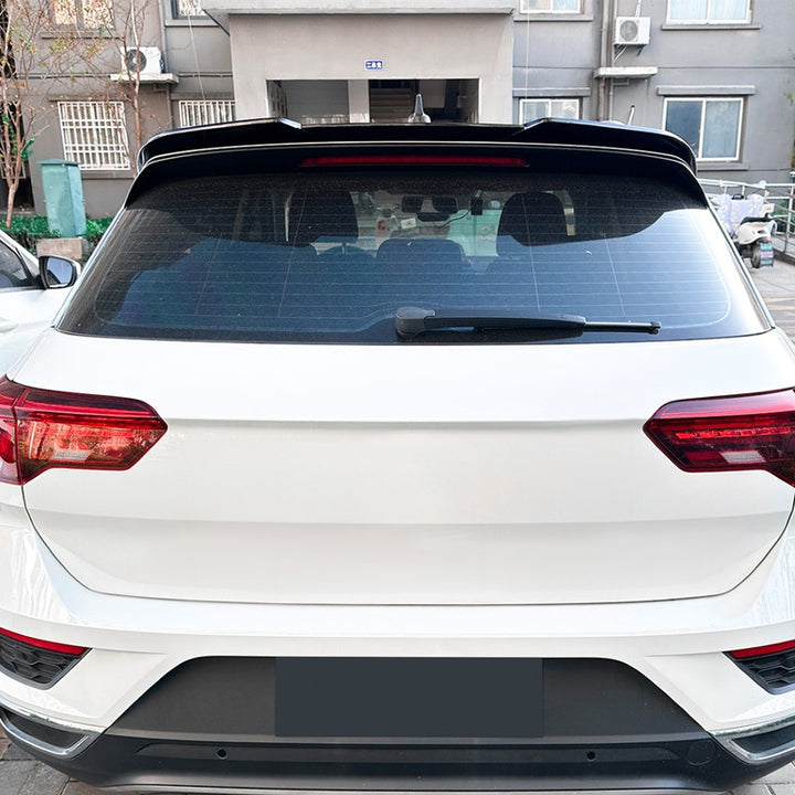 Car Craft Compatible With Volkwagen T Roc 2017+ Rear Trunk Boot Roof Wing Lip Spoiler Splitter Skirts Zst-962 Carbon Fiber Look