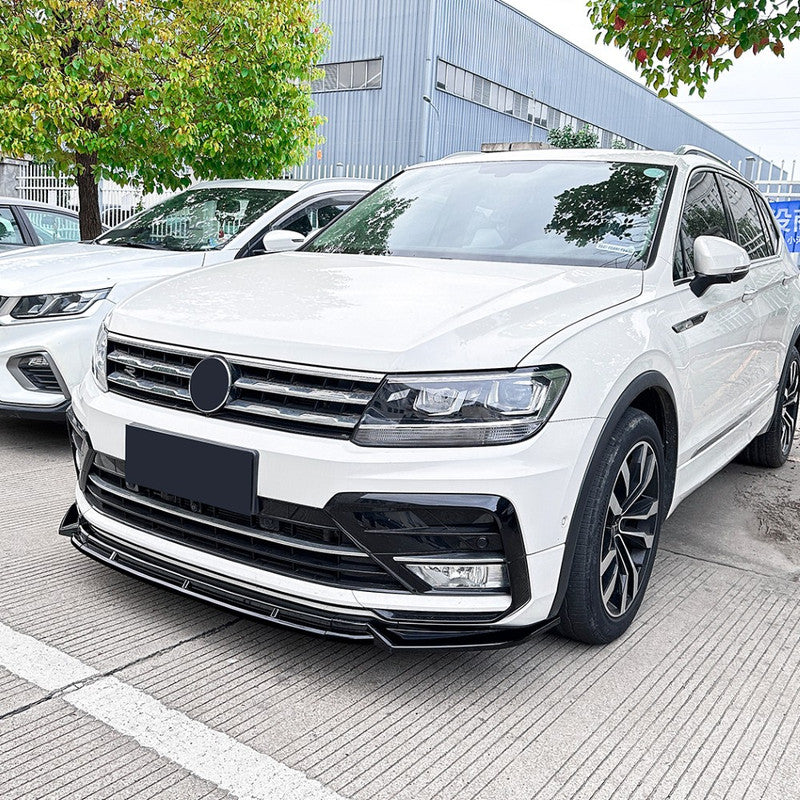 Car Craft Compatible With Vw Volkswagen Tiguan R Line Mk2 2017-2020 Front Bumper Lip Skirt Splitter Spoiler Zst-981 Glossy Black
