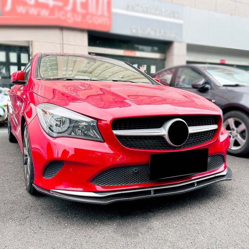 Car Craft Compatible With Mercedes Benz Cla W117 C117 Lci 2016-2019 Standard Front Bumper Lip Splitter Diffuser Skirst Flag Canard Carbon Fiber Look Zst-772 Cf